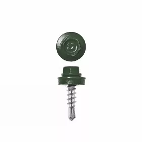   Lemezcsavar, 4,8 x 19 mm, festett önfúró hatlapfejű RAL6020 (krómzöld) fémmenetes