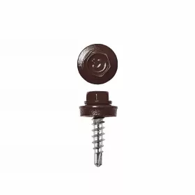   Lemezcsavar, 4,8 x 20 mm, festett önfúró hatlapfejű RAL8017 (csokibarna) fűzőcsavar