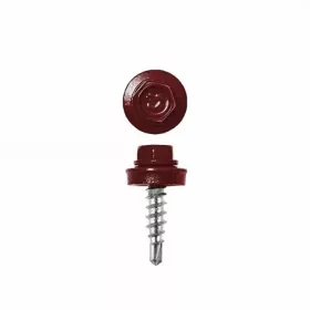   Lemezcsavar, 4,8 x 20 mm festett önfúró hatlapfejű RAL3009 (vörös) fűzőcsavar