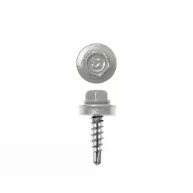   Lemezcsavar, 4,8 x 20 mm festett önfúró hatlapfejű RAL9002 (szürkésfehér) fűzőcsavar