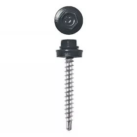   Lemezcsavar, 4,8 x 35 mm festett önfúró hatlapfejű RAL7016 (szürke) famenetes