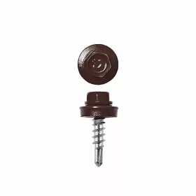   Lemezcsavar, 4,8 x 19 mm festett önfúró hatlapfejű RAL8017 (csokibarna) fémmenetes