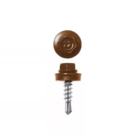   Lemezcsavar, 4,8 x 19 mm festett önfúró hatlapfejű RAL8003 (világosbarna) fémmenetes