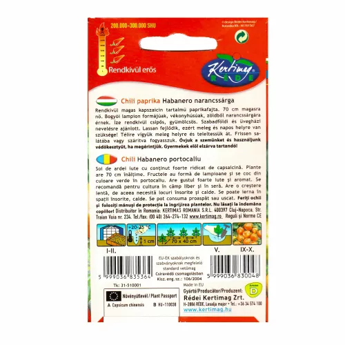 Chilipaprika Habanero narancssárga
