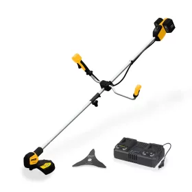   Akkus bozótvágó 40 V (2 x 20 V) + 2x 4 Ah akkumulátor + dupla gyorstöltő 4,5 A Riwall PRO RABC 2620i SET