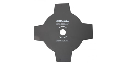 Vágókés fűkaszához 4-ágú, 255 mm, belső furat 25,4 mm, vastagság 1,4 mm Riwall PRO