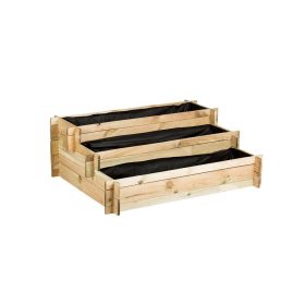   Fenyő magaságyás geotextíliával Natur Scala 3 szintes natúr 113x40x88cm 2021764