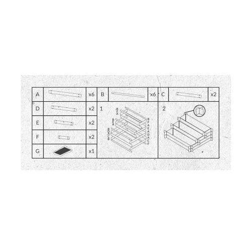 Fenyő magaságyás geotextíliával Natur Scala 3 szintes natúr 113x40x88cm 2021764
