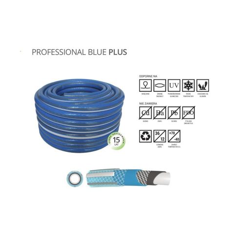 Professional Plus csavarodás mentes locsolótömlő 1/2" 25fm kék