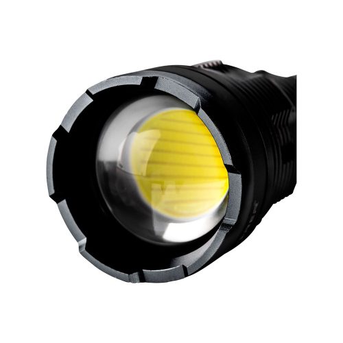 LED lámpa, 60 W COB LED, 8000 Lm, ALU ház, zoom, USB újratölthető Li-ion akkus, 5000 mAh, Power Bank funkció