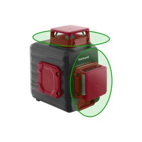   Automatikus lézeres vízszintező, ZÖLD, 2D (2×360°) pontosság: 0,3mm/1m, 1/4" és 5/8" menet